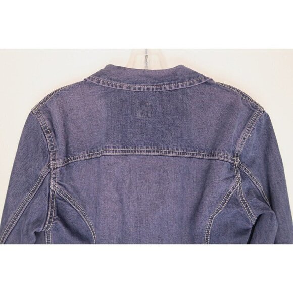 GAP Blue Denim Trucker Jean Jacket Dark Wash Cotton Women's Size XS Extra Small - Picture 8 of 13